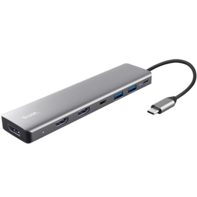 docking-usb-tipo-c-trust-dalyx-2xusb-2xhdmi-1xdisplayport-1xusb-tipo-c-pd-gris docking-usb-tipo-c-trust-dalyx-2xusb-2xhdmi-1xdisplayport-1xusb-tipo-c-pd-gris