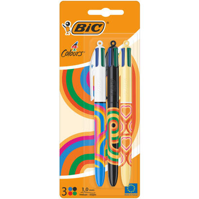 bic-4-colours-decors-pack-de-3-boligrafos-de-bola-retractil-punta-media-de-10mm-tinta-con-base-de-aceite-4