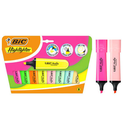 bic-marking-highlighter-flat-pack-de-8-marcadores-fluorescentes-punta-biselada-trazo-entre-120-y-460-mm-tinta