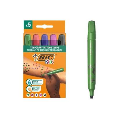 bic-kids-pack-de-5-rotuladores-de-sellos-para-tatuajes-temporales-tinta-dermatologicamente-testada-y-sin-perfume-