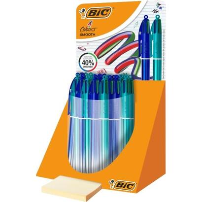 bic-4-colours-smooth-gradient-expositor-de-30-boligrafos-de-bola-retractil-punta-media-de-10mm-escritura-un-40