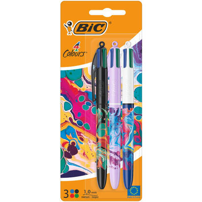 bic-4-colours-decors-hydro-pack-de-3-boligrafos-de-bola-retractil-punta-media-de-10mm-tinta-con-base-de-aceite-4