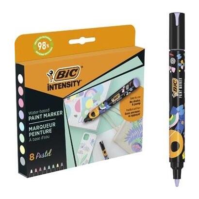 bic-intensity-pack-de-8-marcadores-de-pintura-punta-media-tinta-con-base-de-agua-98-de-materiales-reciclados-