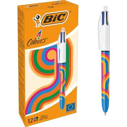 pack-de-12-unidades-bic-4-colours-decors-lines-boligrafo-de-bola-retractil-punta-media-de-10mm-tinta-con-base-de