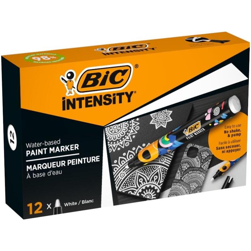 pack-de-12-unidades-bic-intensity-marcador-de-pintura-punta-media-tinta-con-base-de-agua-98-de-materiales