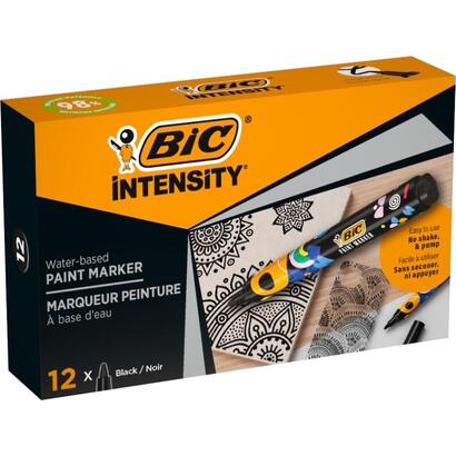pack-de-12-unidades-bic-intensity-marcador-de-pintura-punta-media-tinta-con-base-de-agua-98-de-materiales