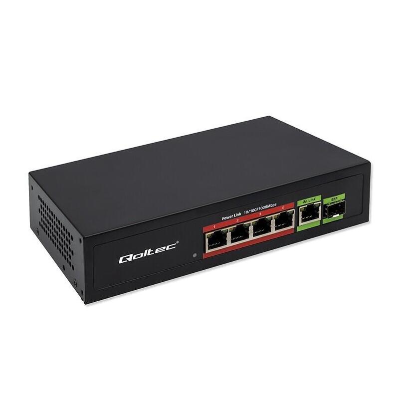 przelacznik-sieciowy-switch-fast-ethernet-poe-4x-rj45-poe-1x-rj45uplink-1x-sfp-65w-1000-mbs
