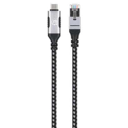 manhattan-394826-cambiador-de-genero-para-cable-rj-45-usb-c-negro-plata