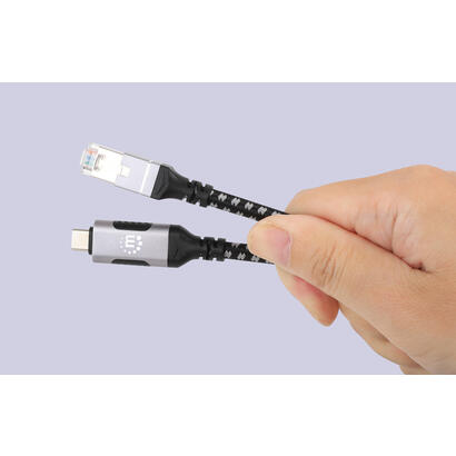 manhattan-394826-cambiador-de-genero-para-cable-rj-45-usb-c-negro-plata