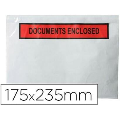 sobre-autoadhesivo-q-connect-portadocumentos-multilingue-225x165-mm-sin-ventana-paquete-de-100-unidades