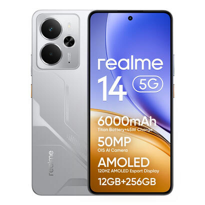 smartphone-realme-14-169-cm-667-android-15-5g-12-gb-256-gb-6000-mah-plata-realm-6941764456655