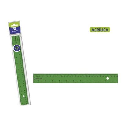 bismark-regla-acrilica-30cm-alta-calidad-funda-con-cierre-verde