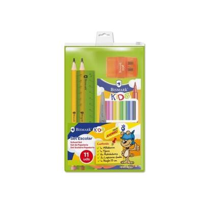 bismark-pack-escolar-con-6-rotuladores-de-colores-2-lapices-jumbo-regla-flexible-15cm-afilaborra-y-tijera