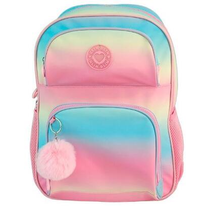 toybags-mochila-primaria-blin-blin-gradient-pink-doble-compartimento-44x31x17cm-adaptable-a-carro