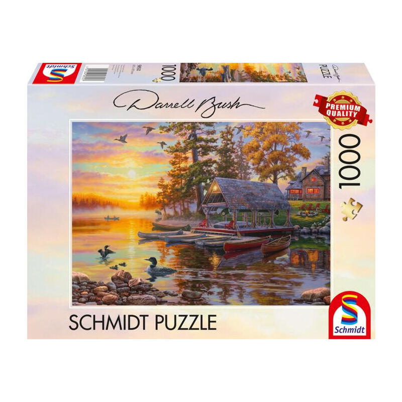 schmidt-spiele-darrell-bush-cobertizo-para-botes-con-canoas-rompecabezas-de-1000-piezas-58532