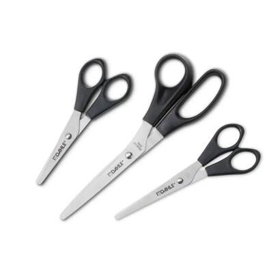 dahle-home-pack-de-3-tijeras-de-acero-inoxidable-13-15-y-20cm-hojas-afiladas-mangos-en-plastico-abs-negro
