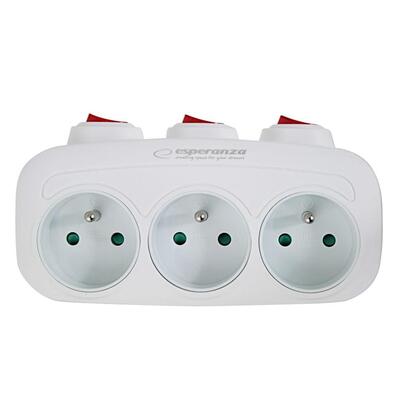 esperanza-elk307w-divisor-electrico-interruptor-de-3-tomas-blanco