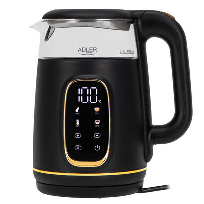 adler-ad-1305-electric-kettle-glass-with-led-display-temperature-regulation-17l-black-gold