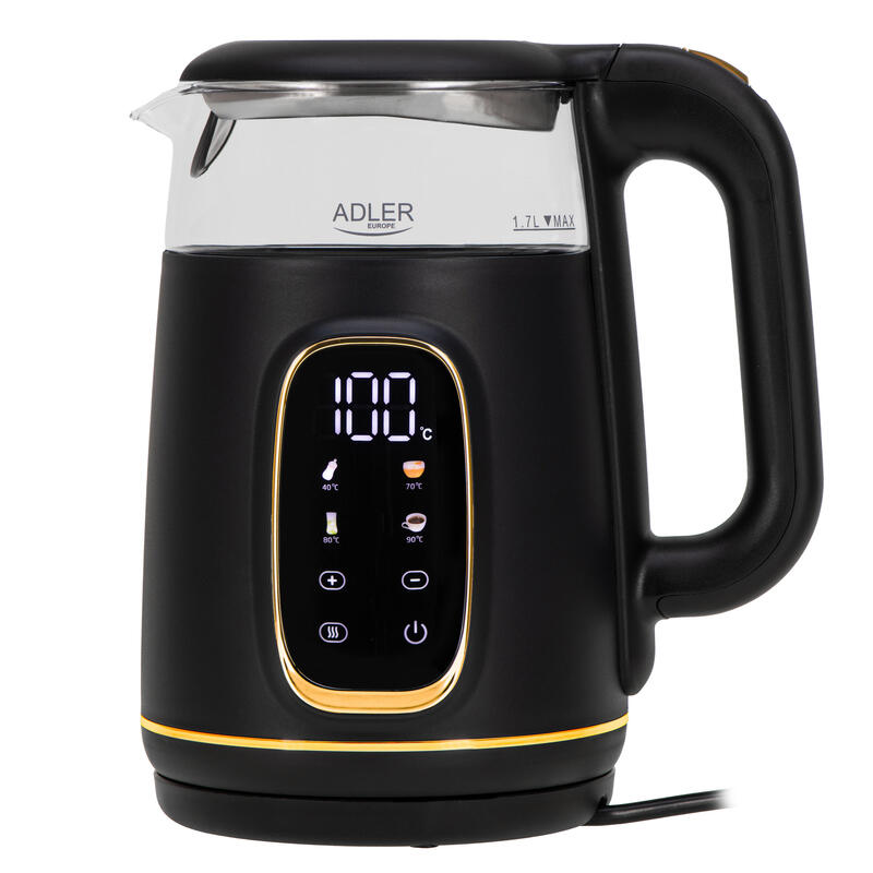 adler-ad-1305-electric-kettle-glass-with-led-display-temperature-regulation-17l-black-gold