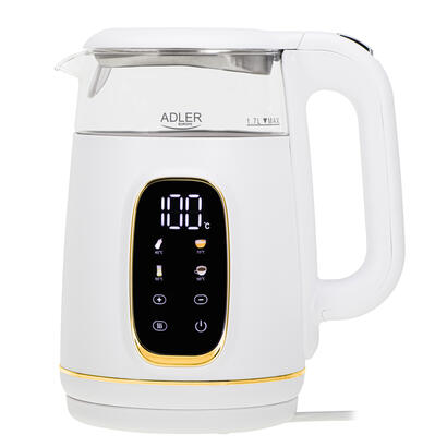 adler-ad-1305-electric-kettle-glass-with-led-display-temperature-regulation-17l-white-gold