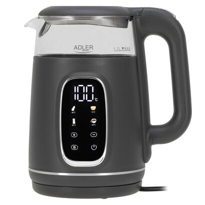 adler-ad-1305-electric-kettle-glass-with-led-display-temperature-regulation-17l-grey