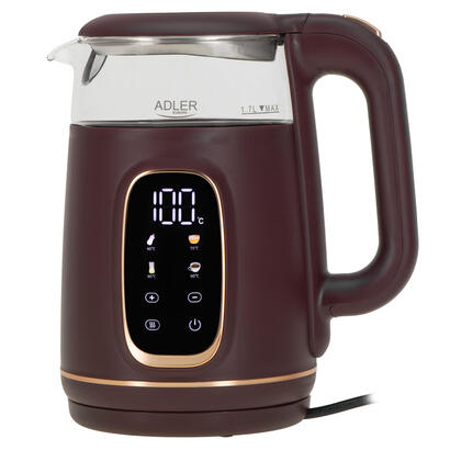 adler-ad-1305-electric-kettle-glass-with-led-display-temperature-regulation-17l-burgundy