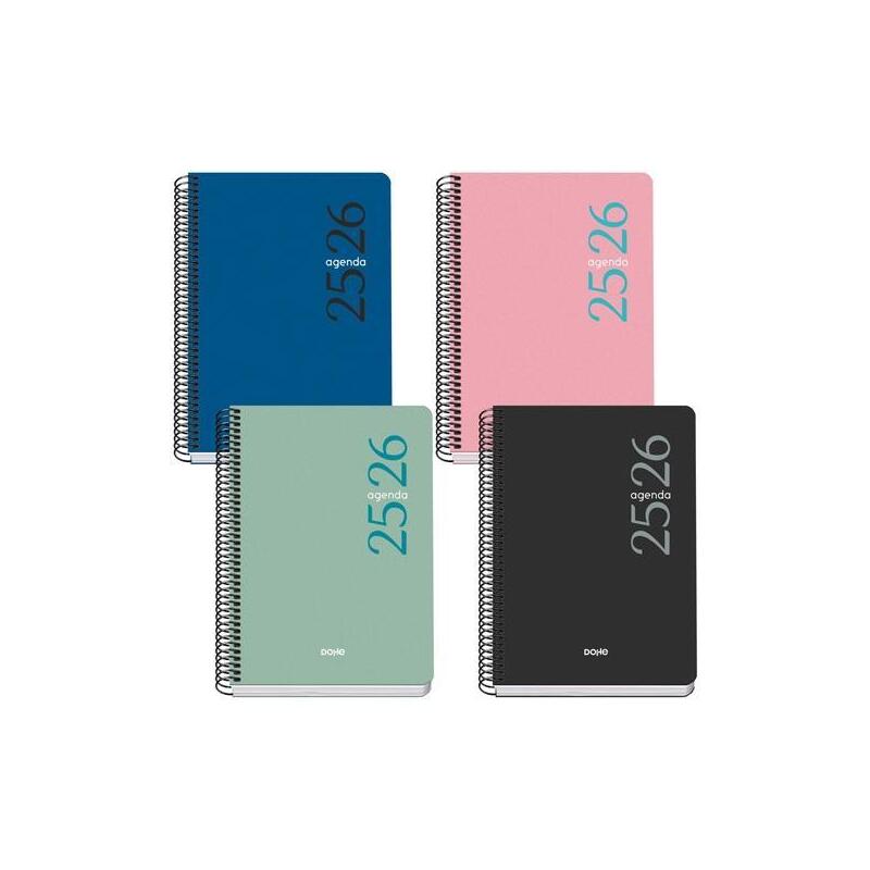 dohe-agenda-escolar-esencial-a5-espiral-sv-tapa-pp-colores-surtidos-2025-2026