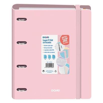 dohe-carpeta-anillas-mixtas-4x35mm-recambio-a4-100h-5x5mm-90gr-4-separadores-polyfoam-rosa-pastel