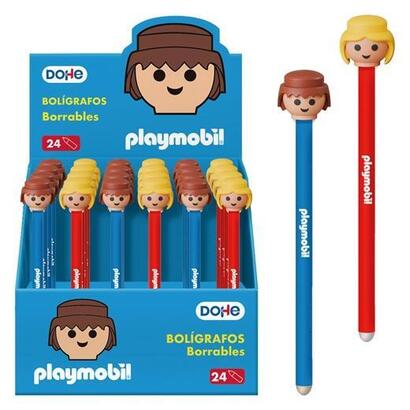 dohe-boligrafo-borrable-playmobil-10mm-tinta-azul-csurtidos-expositor-24-ud