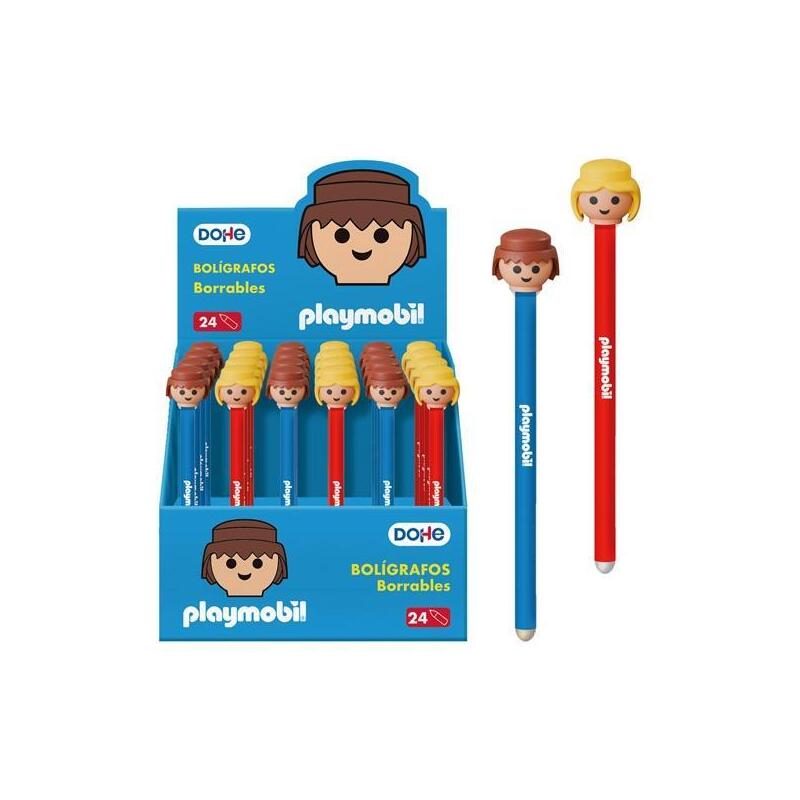 dohe-boligrafo-borrable-playmobil-10mm-tinta-azul-csurtidos-expositor-24-ud