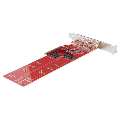 tarjeta-startechcom-pcie-adaptadora-para-2-ssds-m2-pci-express-x8-o-x16-a-nvme-doble-o-ssds-m2-ahci-pci-express-40-7-8gbps-por-u