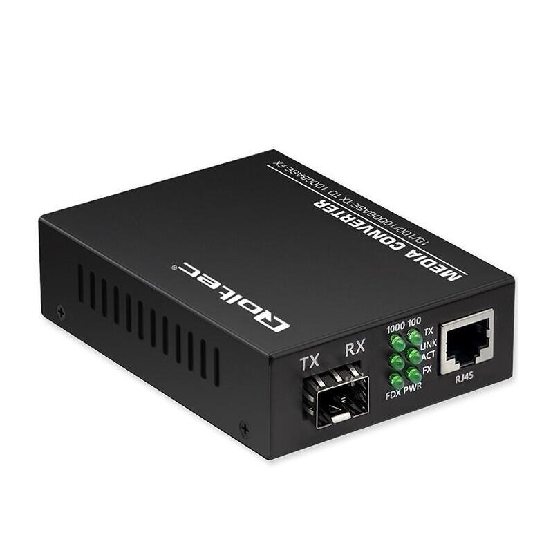 qoltec-52295-bidirectional-ethernet-switch-media-converter-1x-rj45-1x-sfp-1000mbps-5v