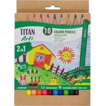 titan-arts-lapices-de-colores-iniciacion-surtidos-estuche-10-ud-sacapuntas