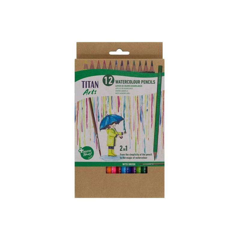 titan-arts-lapices-de-colores-acuarelables-surtidos-estuche-12-ud-pincel