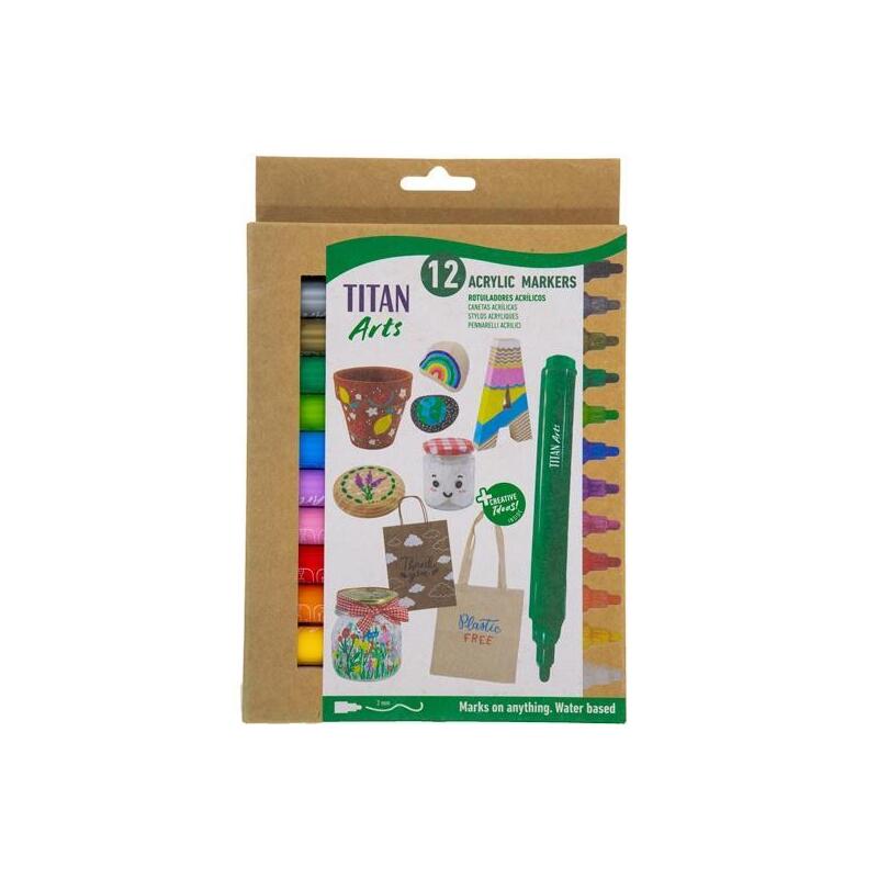 titan-arts-rotuladores-acrilicos-colores-surtidos-estuche-12-ud