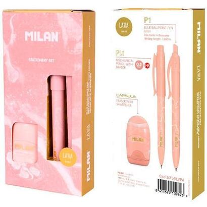 milan-caja-regalo-serie-lava-con-boligrafo-p1-portaminas-pl1-05-y-afilaborra-capsule-rosa
