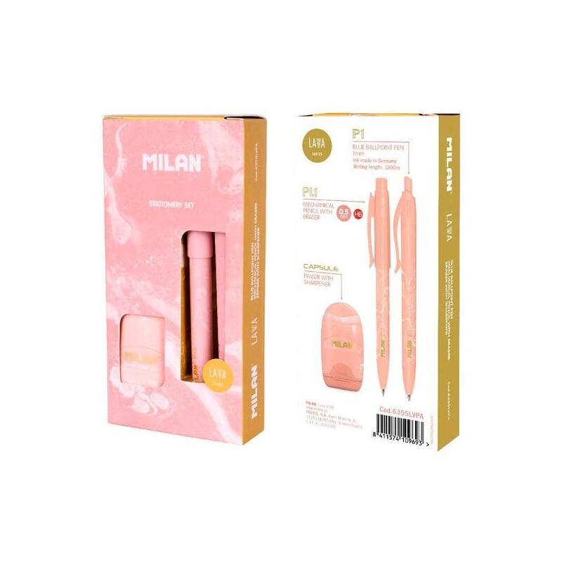 milan-caja-regalo-serie-lava-con-boligrafo-p1-portaminas-pl1-05-y-afilaborra-capsule-rosa