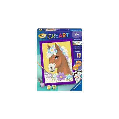 ravensburger-creart-caballo-con-flores-cuadro-23999