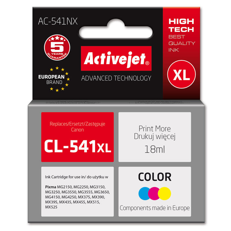 tinta-activejet-para-canon-repuesto-canon-cl-541xl-supreme-ac-541nx-18-ml-azul-amarillo-rojo tinta-activejet-para-canon-repuesto-canon-cl-541xl-supreme-ac-541nx-18-ml-azul-amarillo-rojo