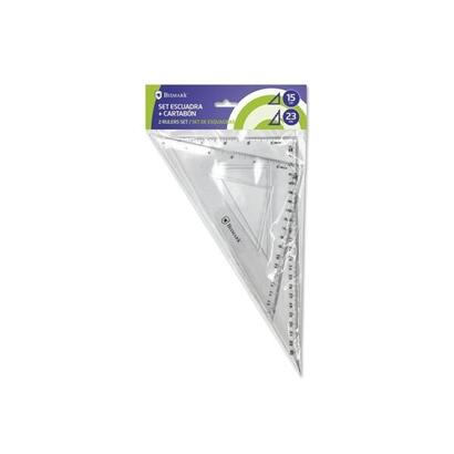 bismark-pack-de-escuadra-15cm-y-cartabon-23cm-fabricados-en-plastico-ideal-para-el-colegio-transparentes