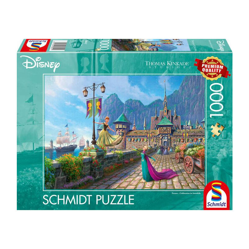 schmidt-spiele-thomas-kinkade-studios-disney-celebracion-en-arendelle-rompecabezas-de-1000-piezas-58042