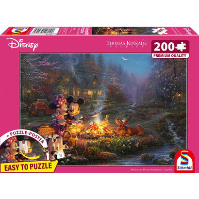 schmidt-spiele-thomas-kinkade-studios-disney-mickey-y-minnie-sweetheart-campfire-rompecabezas-de-200-piezas-56558
