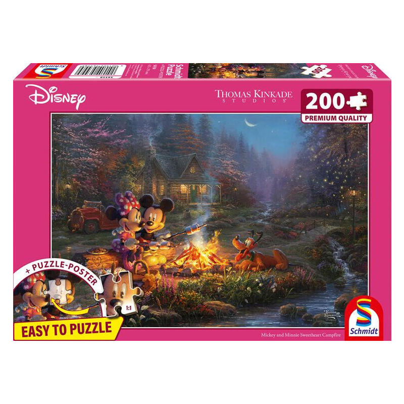schmidt-spiele-thomas-kinkade-studios-disney-mickey-y-minnie-sweetheart-campfire-rompecabezas-de-200-piezas-56558
