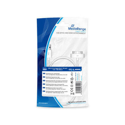 cable-mediarange-mrcs181-de-telefono-movil-blanco-1-m-usb-a-apple-30-pin