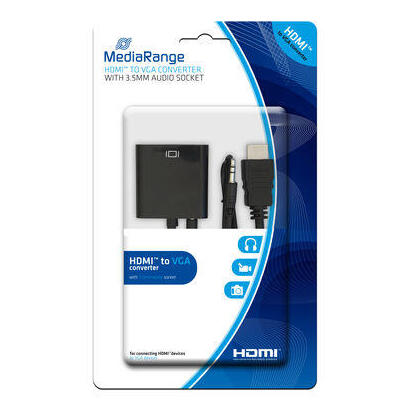 cable-mediarange-mrcs167-adaptador-de-de-video-hdmi-vga-d-sub-35mm-negro