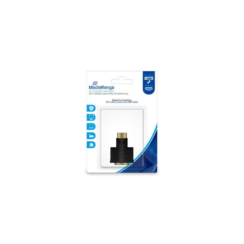 mediarange-dvi-i-hchse-245-polig-hdmi-mecker-negro mediarange-dvi-i-hchse-245-polig-hdmi-mecker-negro