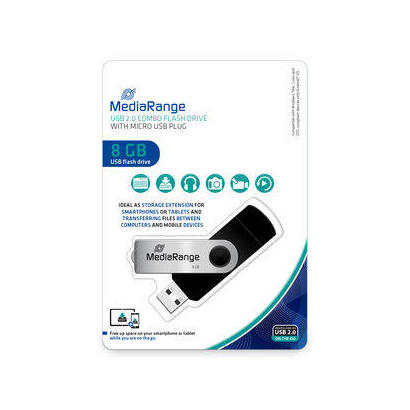 mediarange-mr930-2-unidad-flash-usb-8-gb-usb-type-a-micro-usb-20-negro-plata