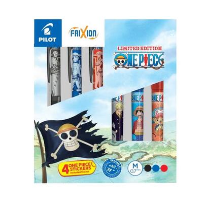 pilot-one-piece-caja-coleccionista-con-3-boligrafos-frixion-ball-3-boligrafos-frixion-ball-plus-4-stickers-de