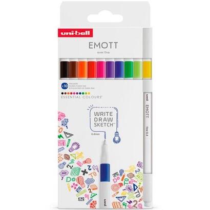 uniball-emott-rotuladores-de-escritura-y-dibujo-colores-esenciales-estuche-10-ud