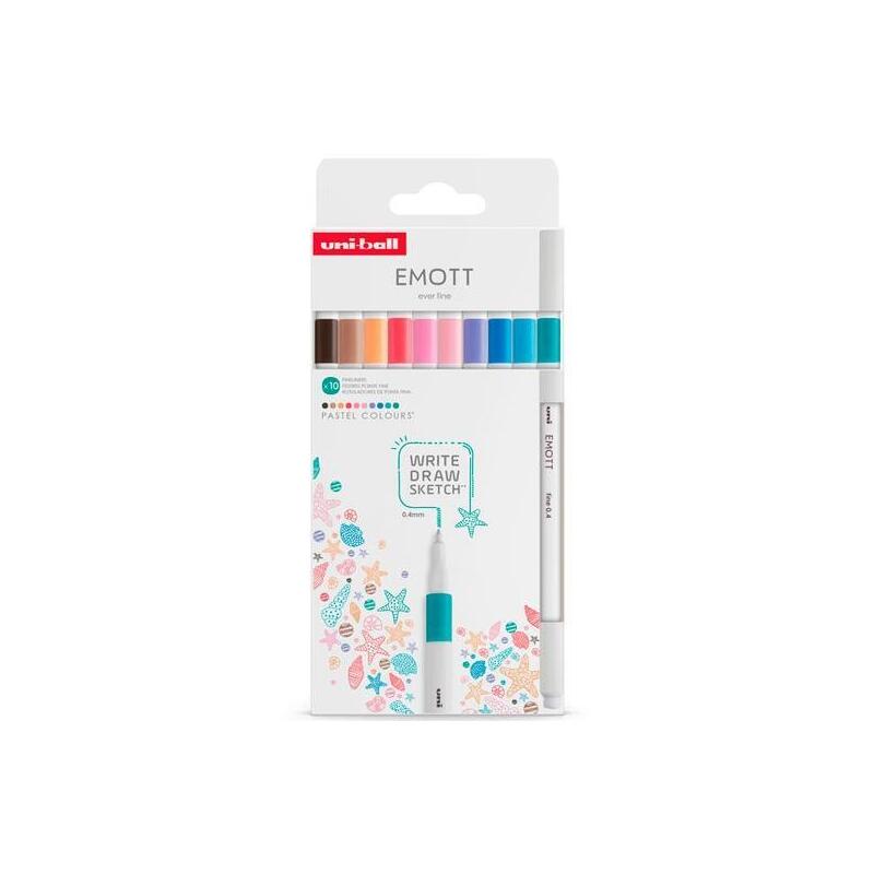 uniball-emott-rotuladores-de-escritura-y-dibujo-colores-pastel-estuche-10-ud